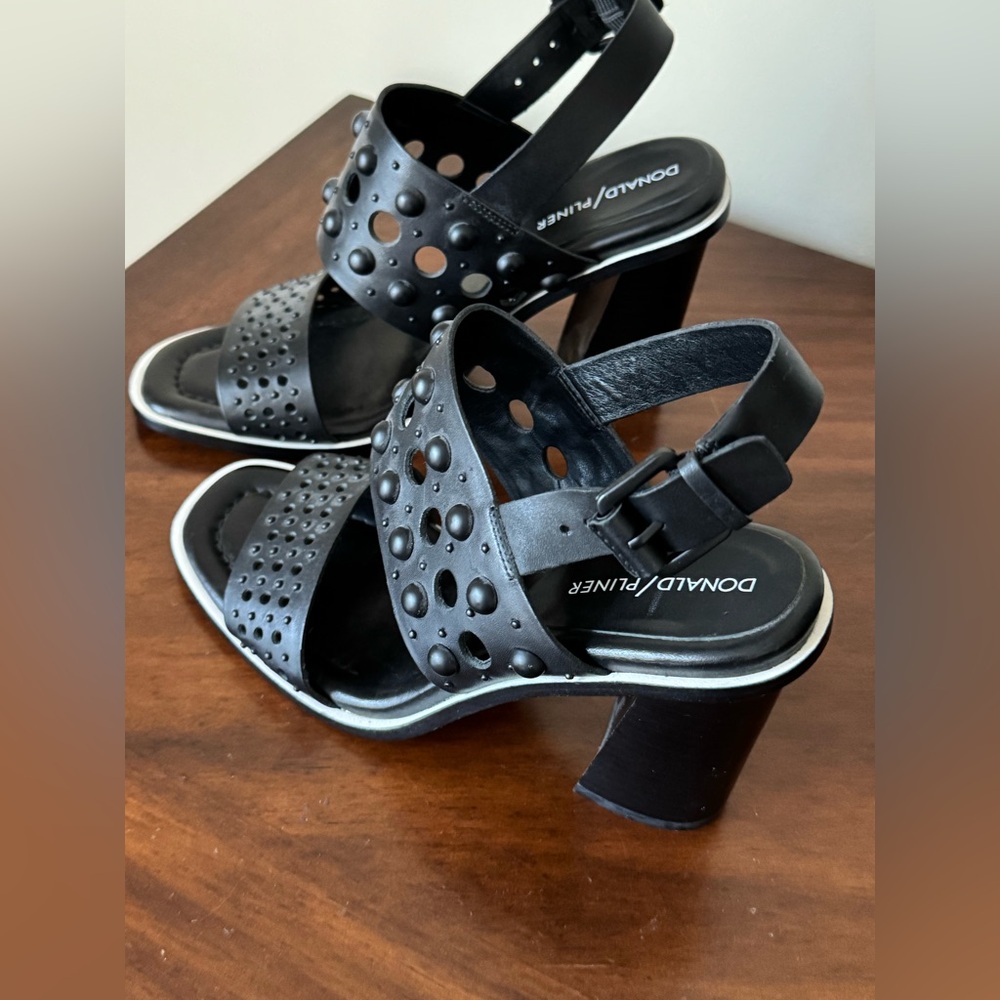 Donald J. Pliner Black Perforated Heels